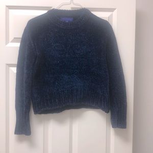 Aeropostale Navy Chenille cropped sweater XS